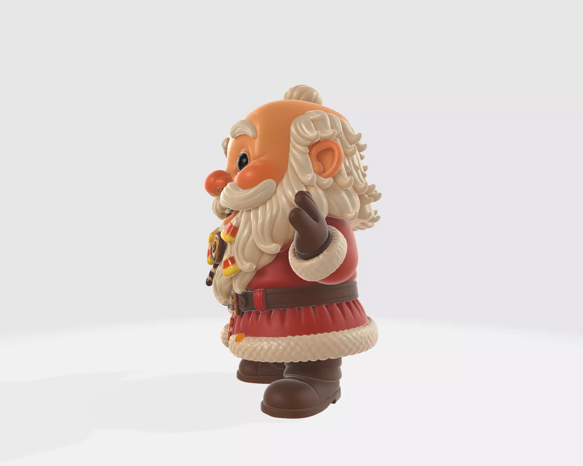 Candy Santa Claus Figurine Whimsical Holiday Santa Decoration 3D print model_5