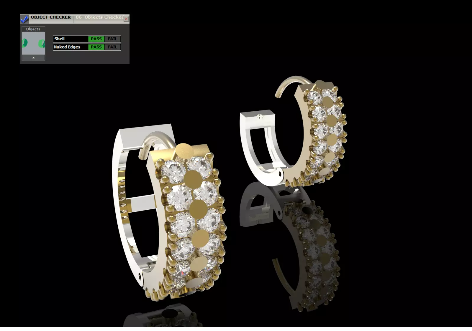 Double Row Huggie Hoop Earrings model je0156 3D print model