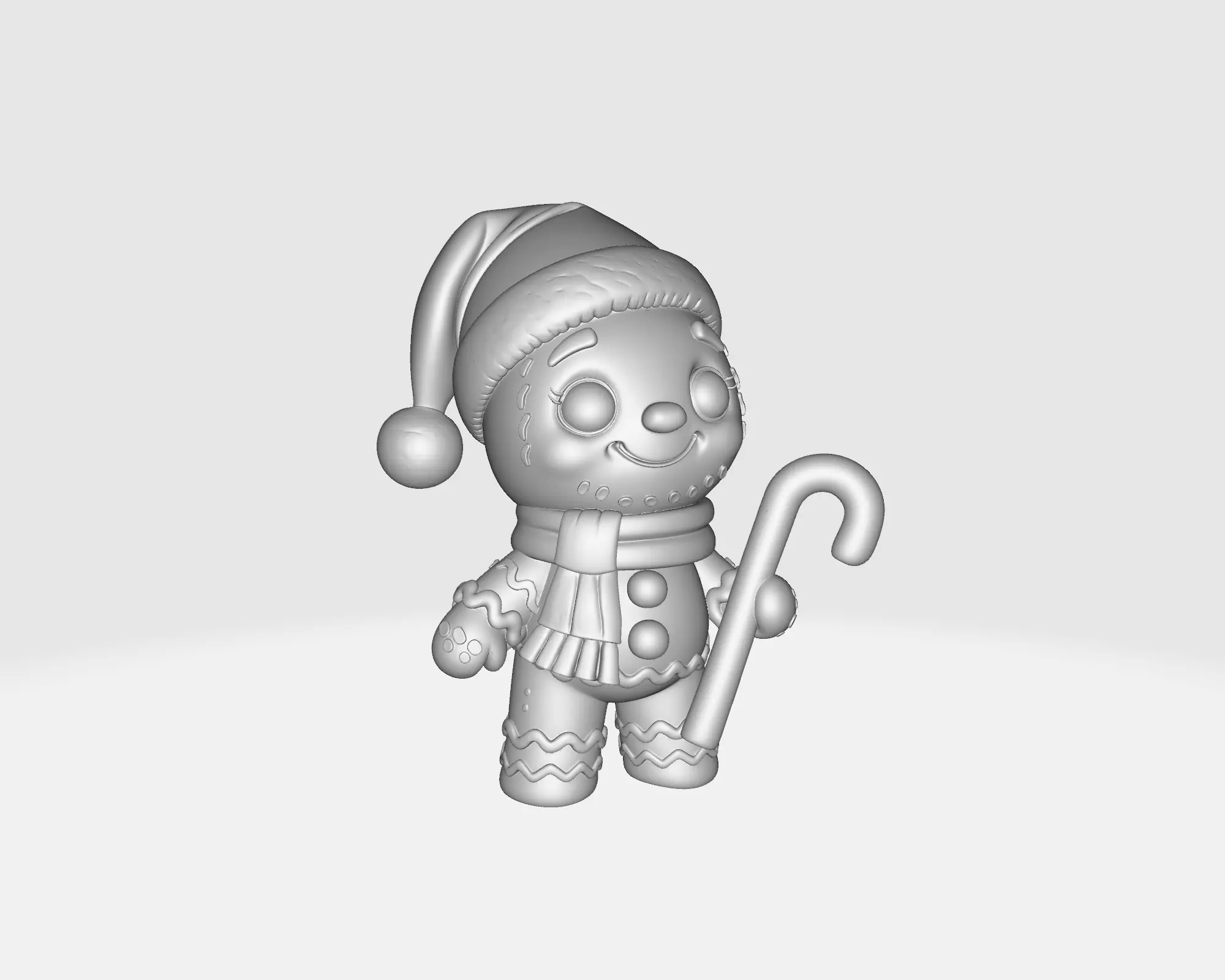 Adorable Gingerbread Man Christmas Holiday Cookie Character 3D print model_2