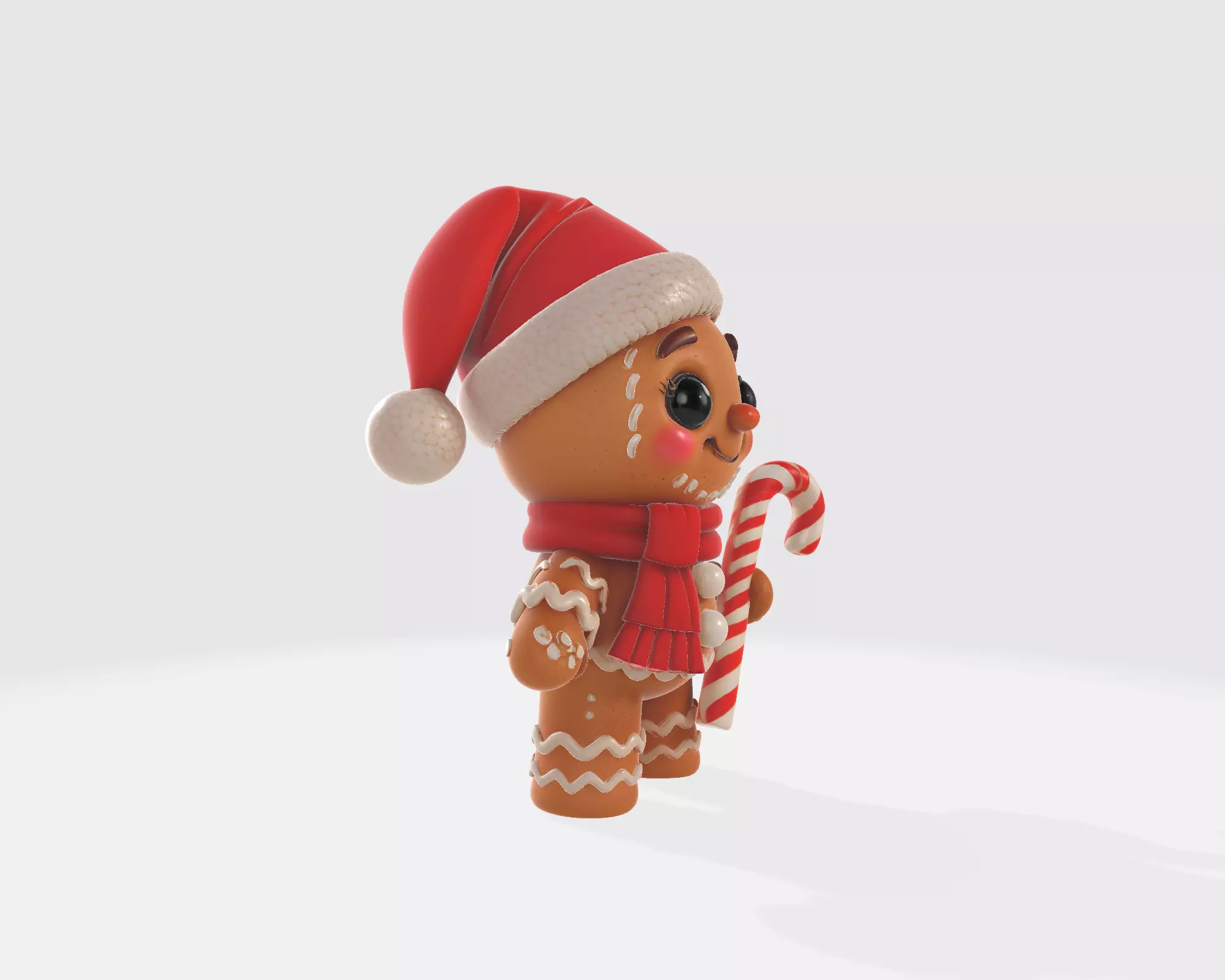 Adorable Gingerbread Man Christmas Holiday Cookie Character 3D print model_7