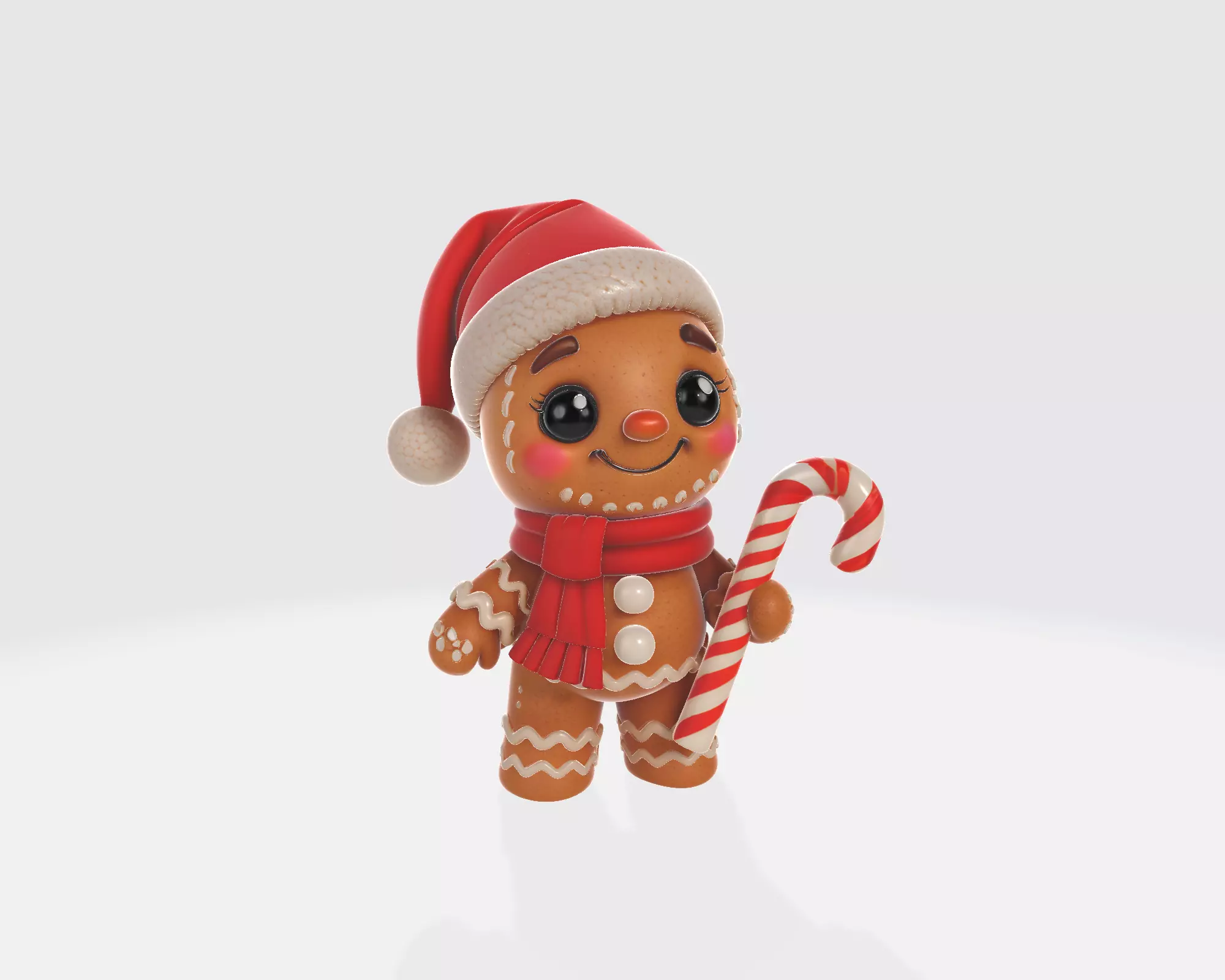 Adorable Gingerbread Man Christmas Holiday Cookie Character 3D print model_4