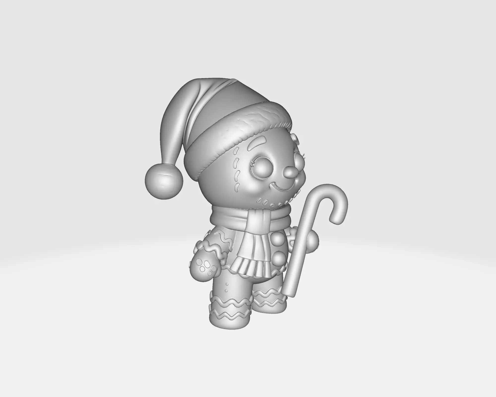Adorable Gingerbread Man Christmas Holiday Cookie Character 3D print model_1