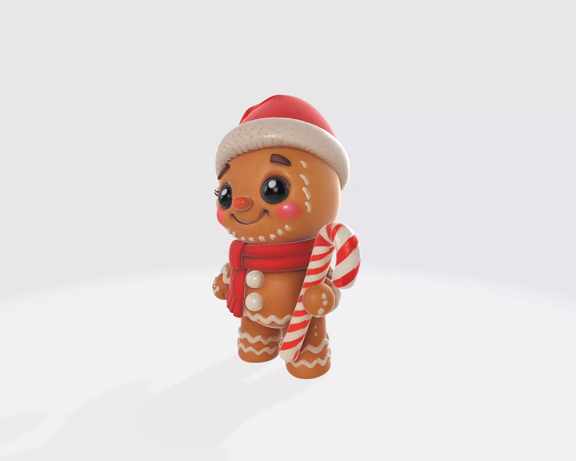 Adorable Gingerbread Man Christmas Holiday Cookie Character 3D print model_5