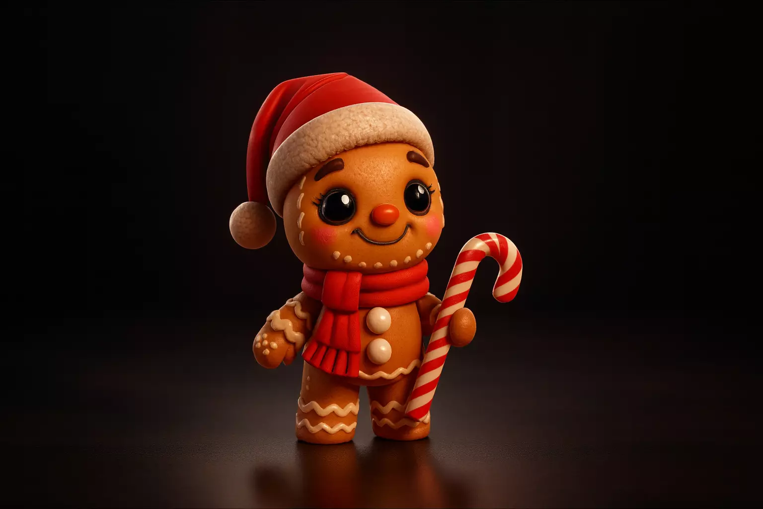 Adorable Gingerbread Man Christmas Holiday Cookie Character 3D print model_0