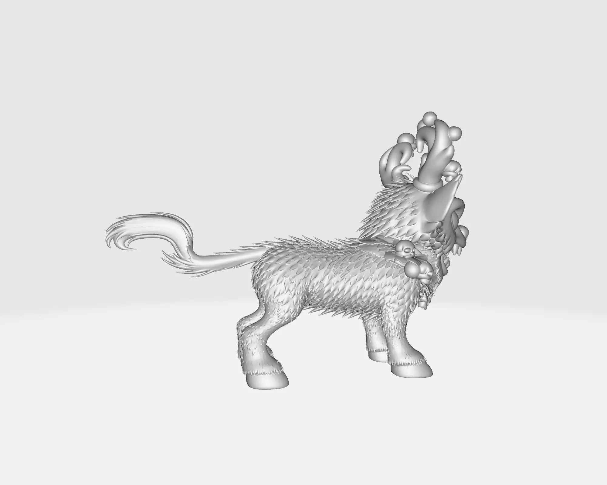 Evil Reindeer Monster Christmas Figurine Holiday Creature 3D print model_3