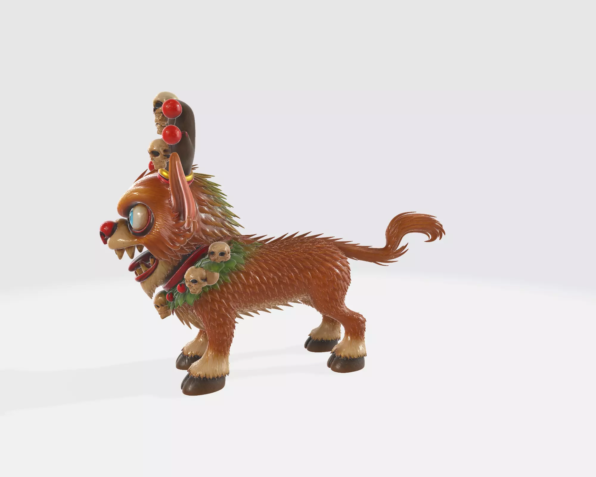 Evil Reindeer Monster Christmas Figurine Holiday Creature 3D print model_6