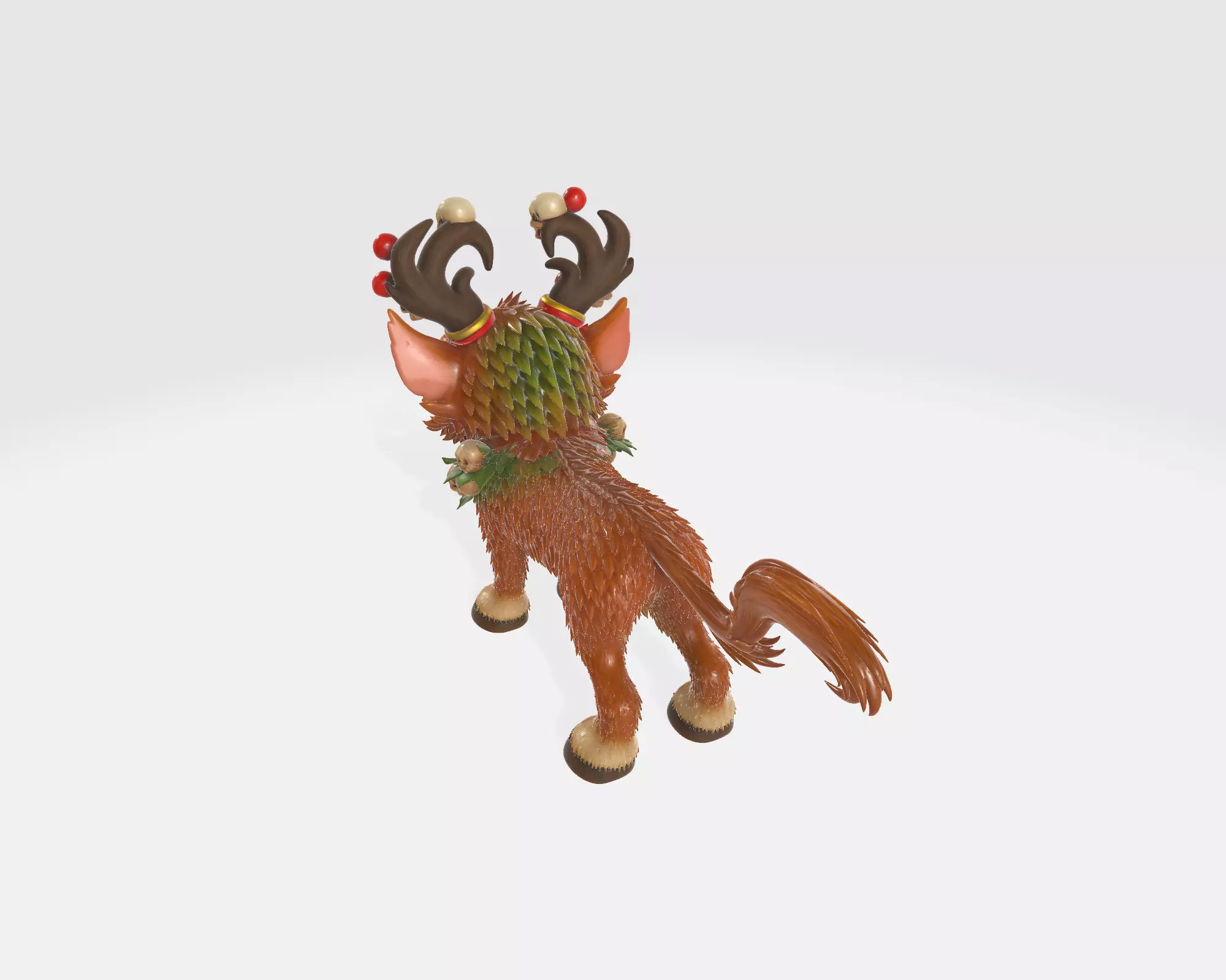 Evil Reindeer Monster Christmas Figurine Holiday Creature 3D print model_7