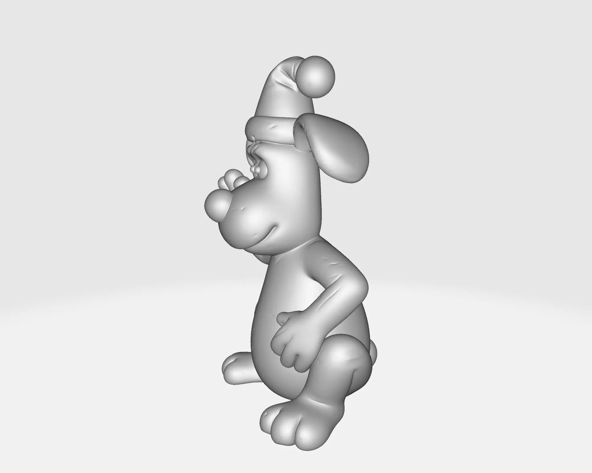 Cute Christmas Dog Figurine Holiday Decor Cartoon Style 3D print model_3