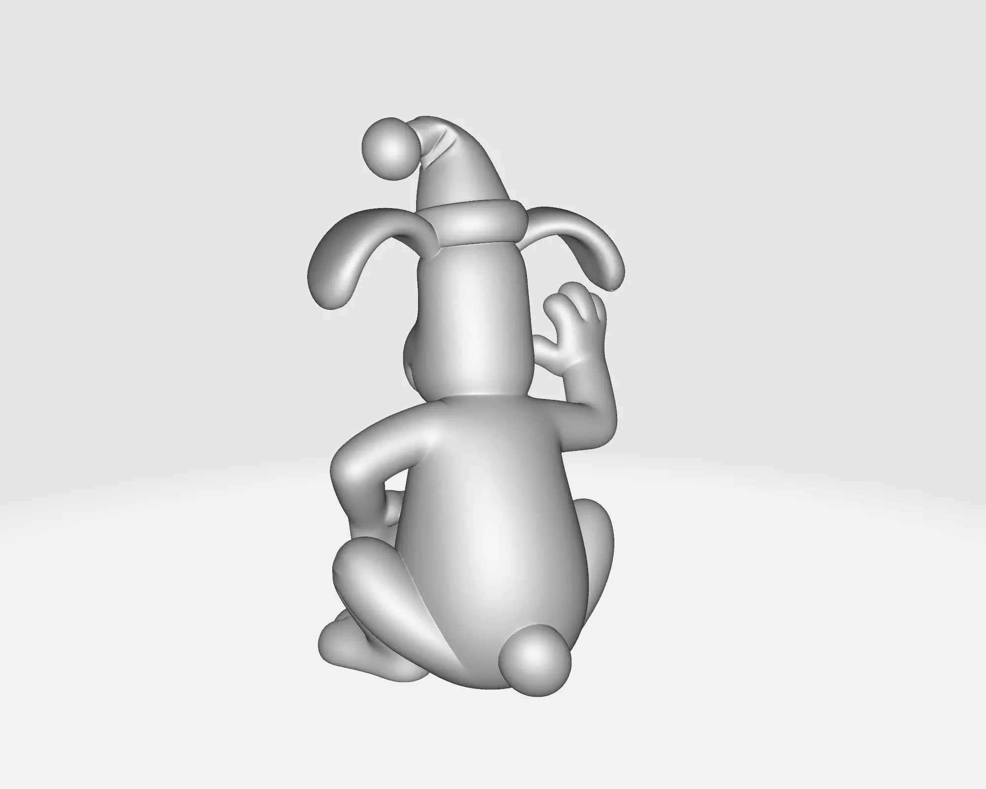 Cute Christmas Dog Figurine Holiday Decor Cartoon Style 3D print model_8