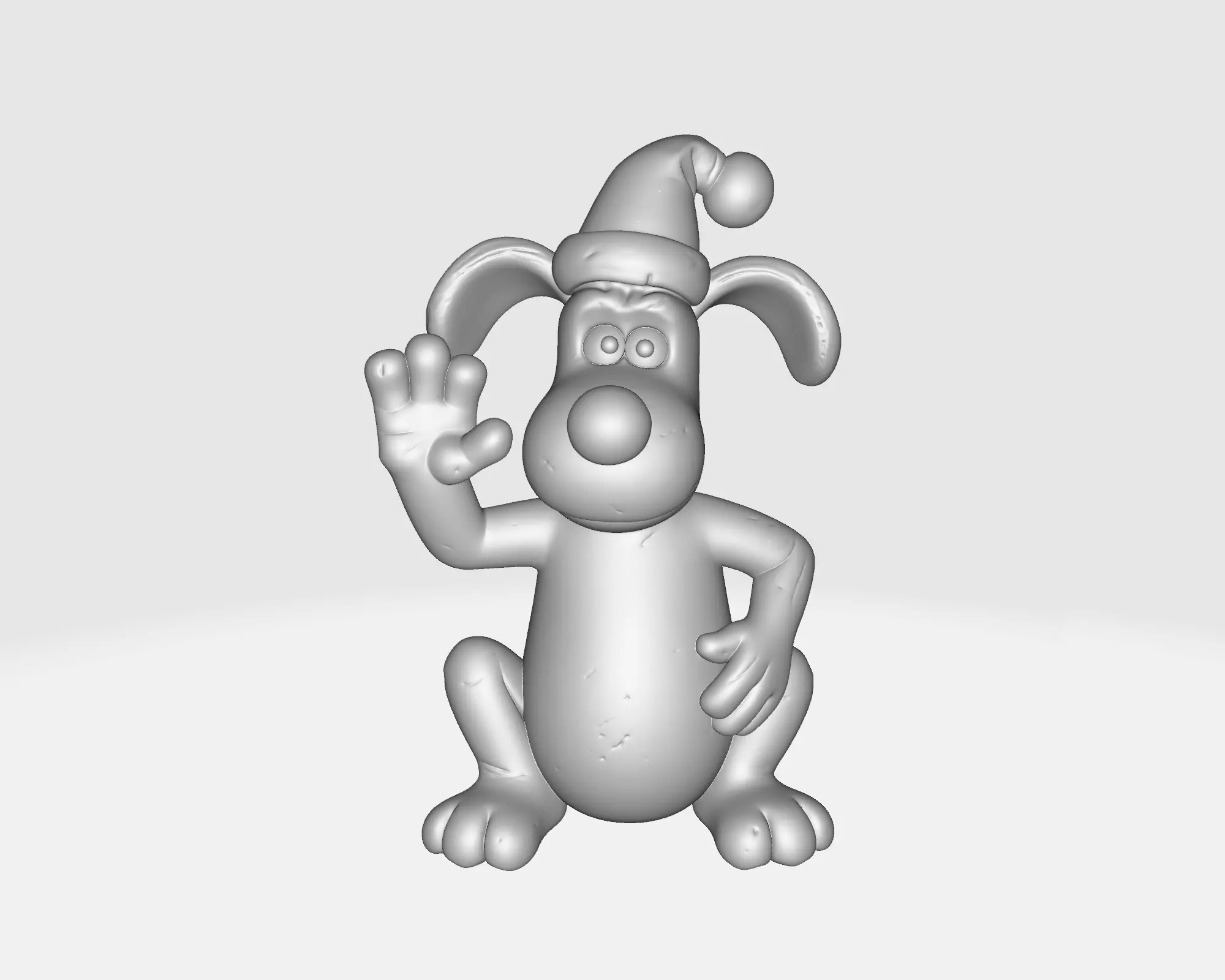 Cute Christmas Dog Figurine Holiday Decor Cartoon Style 3D print model_2