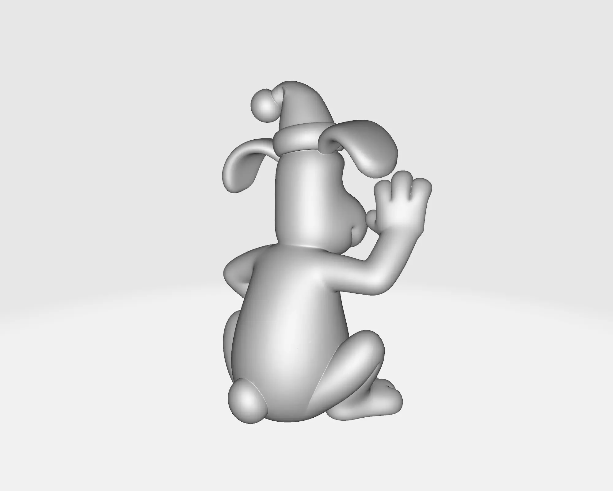 Cute Christmas Dog Figurine Holiday Decor Cartoon Style 3D print model_1