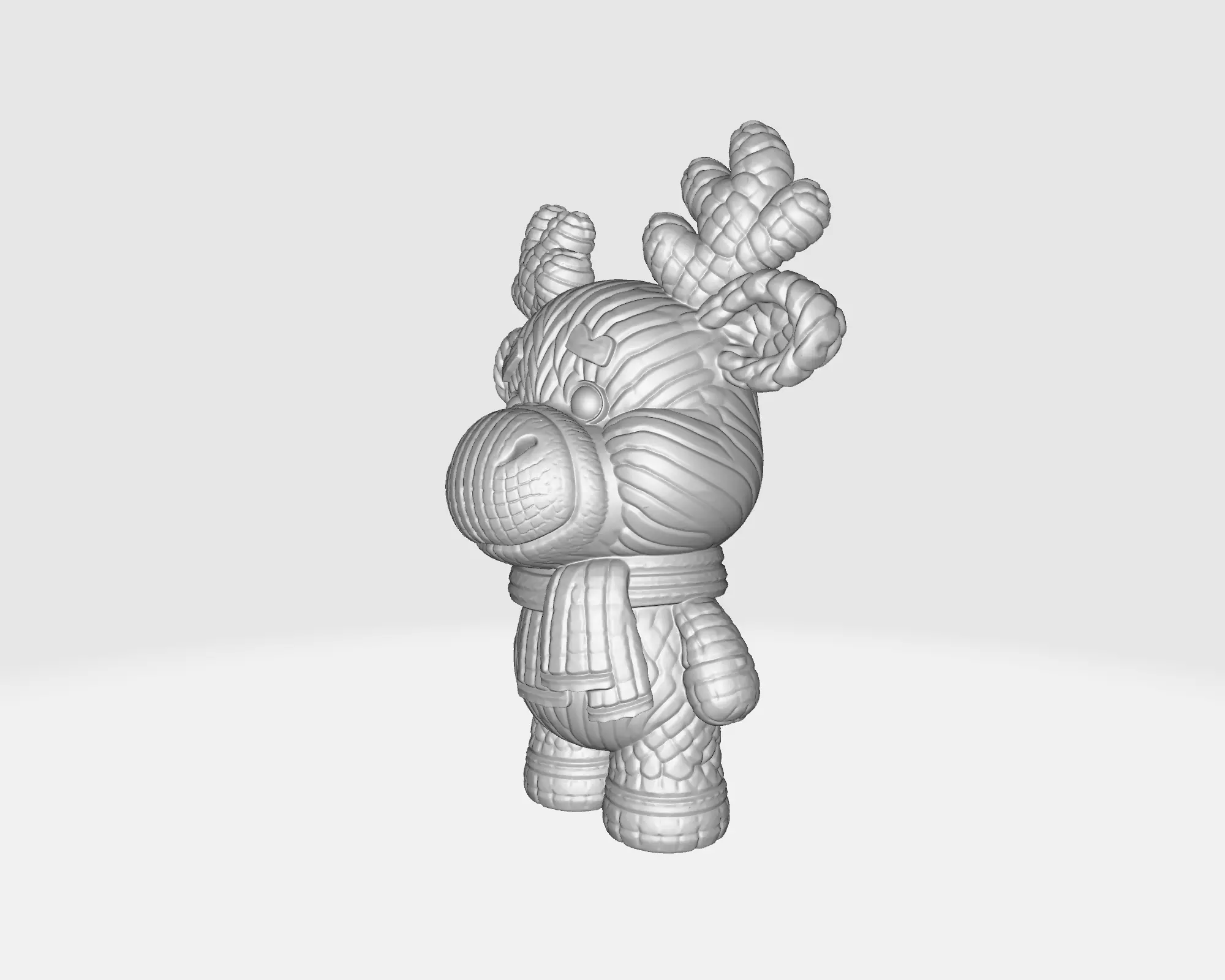 Knitted Christmas  Style Reindeer Figurine Cozy Holiday Toy 3D print model_3