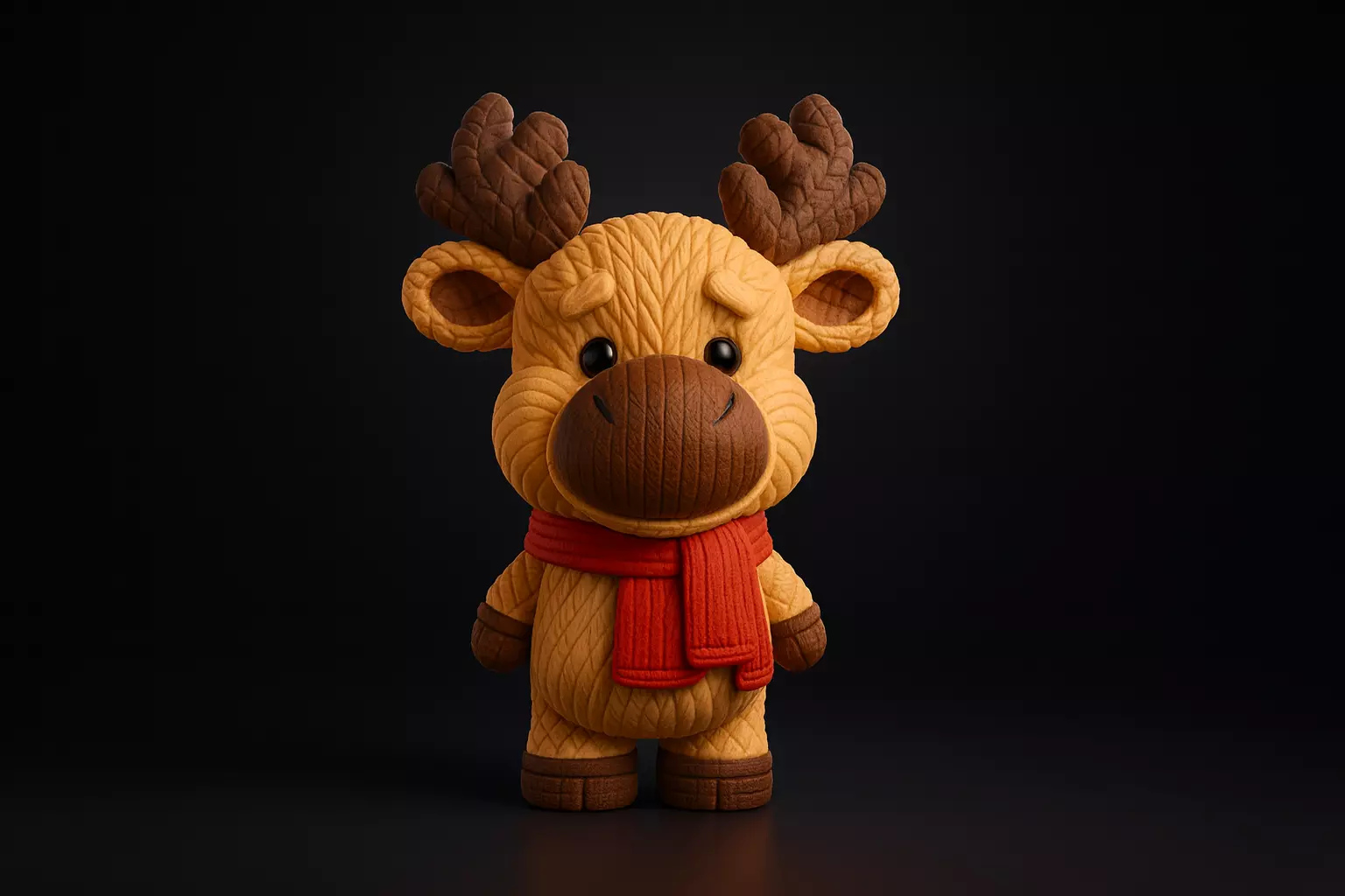 Knitted Christmas  Style Reindeer Figurine Cozy Holiday Toy 3D print model_0