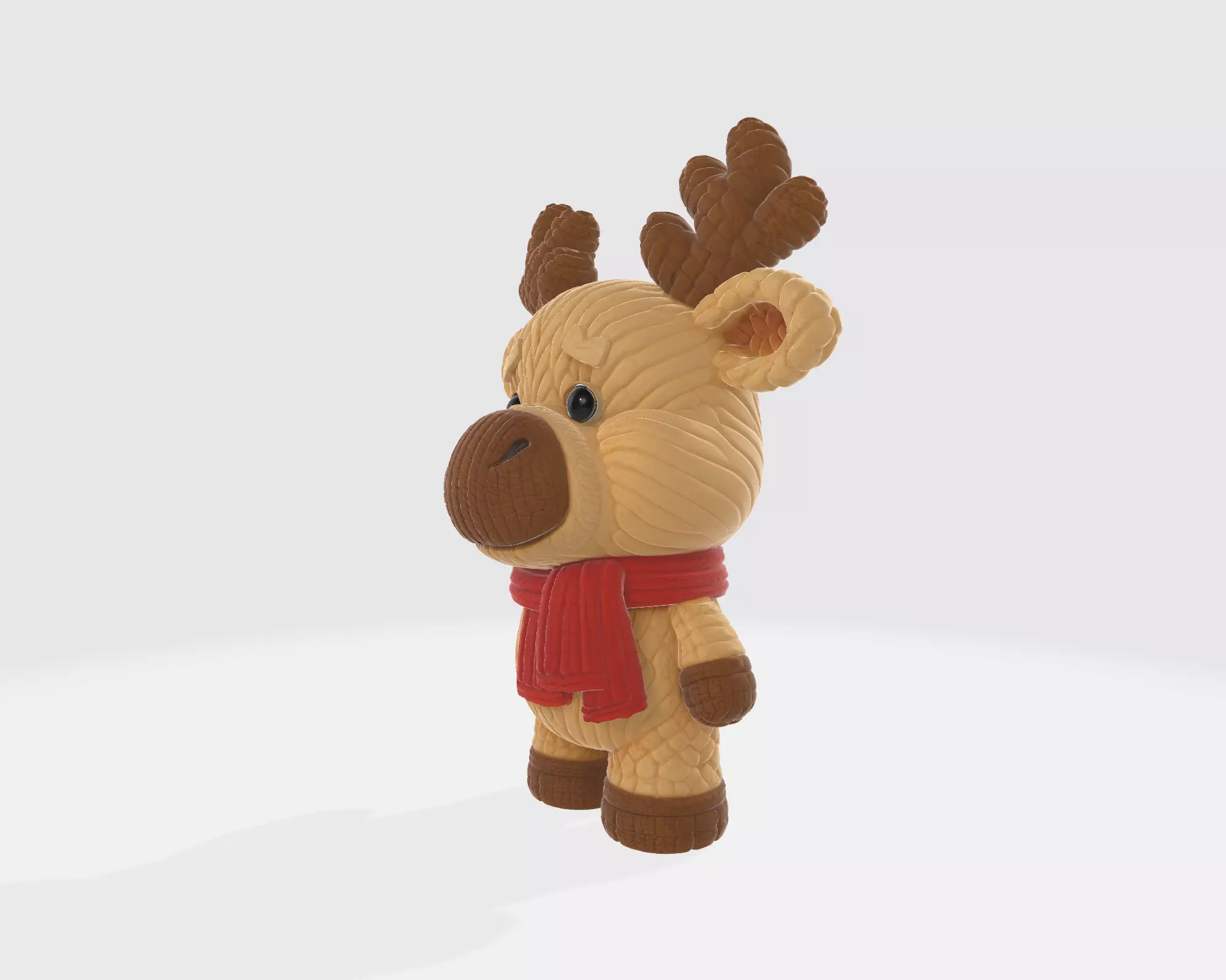 Knitted Christmas  Style Reindeer Figurine Cozy Holiday Toy 3D print model_5