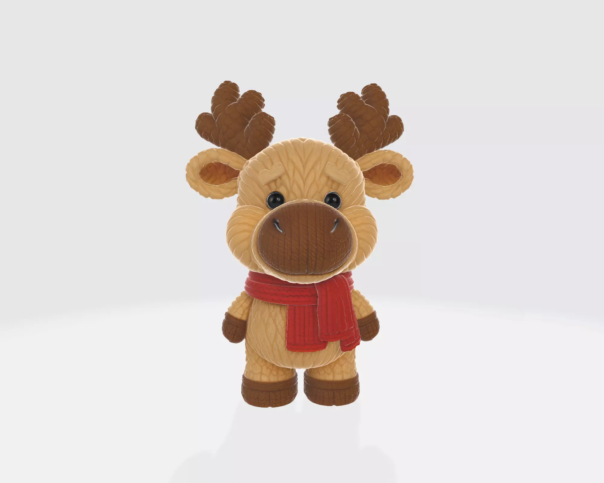 Knitted Christmas  Style Reindeer Figurine Cozy Holiday Toy 3D print model_4