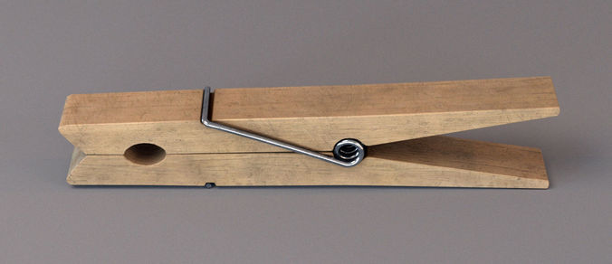 Wood clothespin 3D model