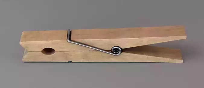Wood clothespin 3D model