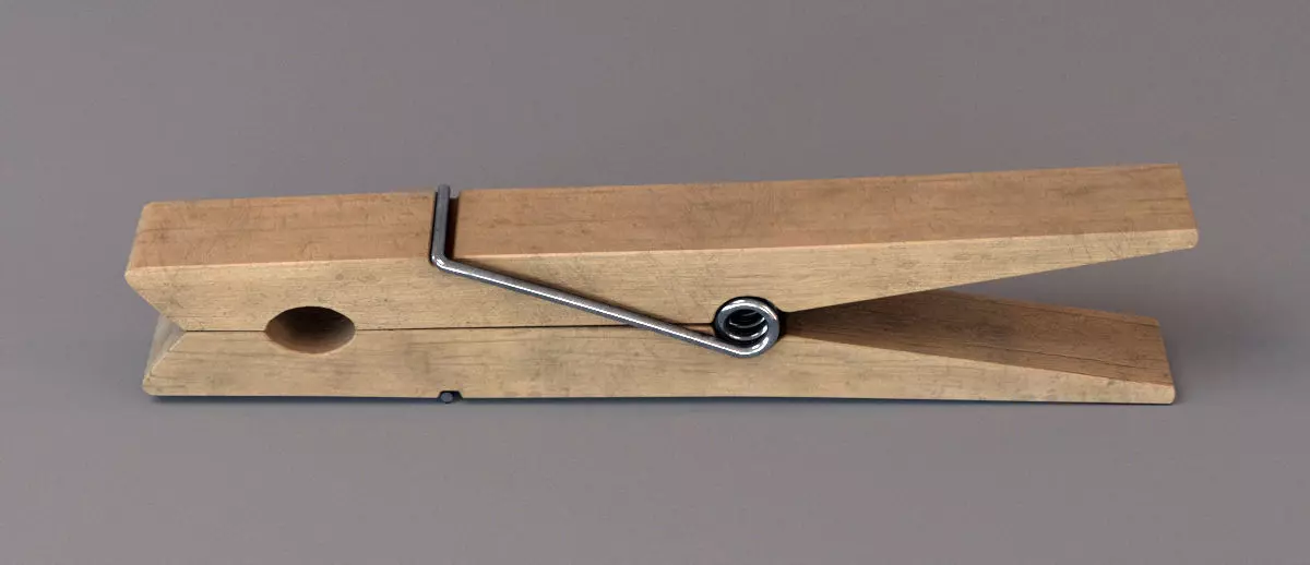 Wood clothespin 3D model