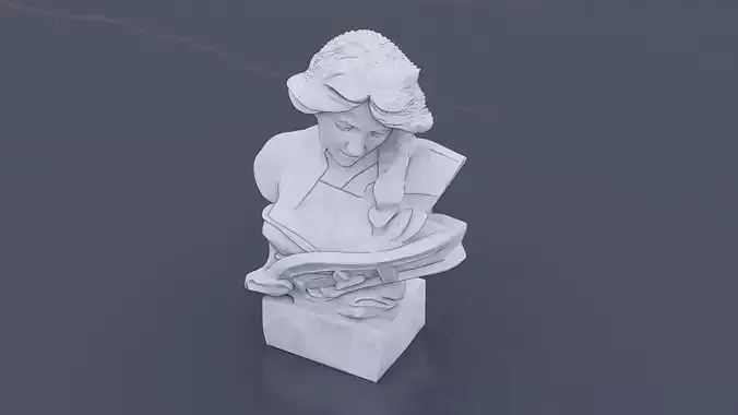 Music Goddess sculp Low-poly 3D model