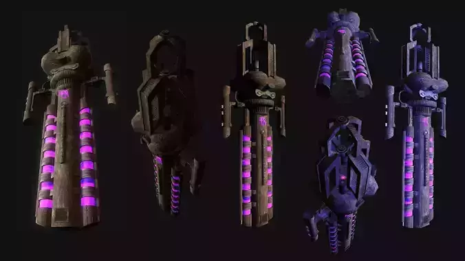 Protogenetic Subculture Lowpoly Gameready Cyberpunk Collection Low-poly 3D model