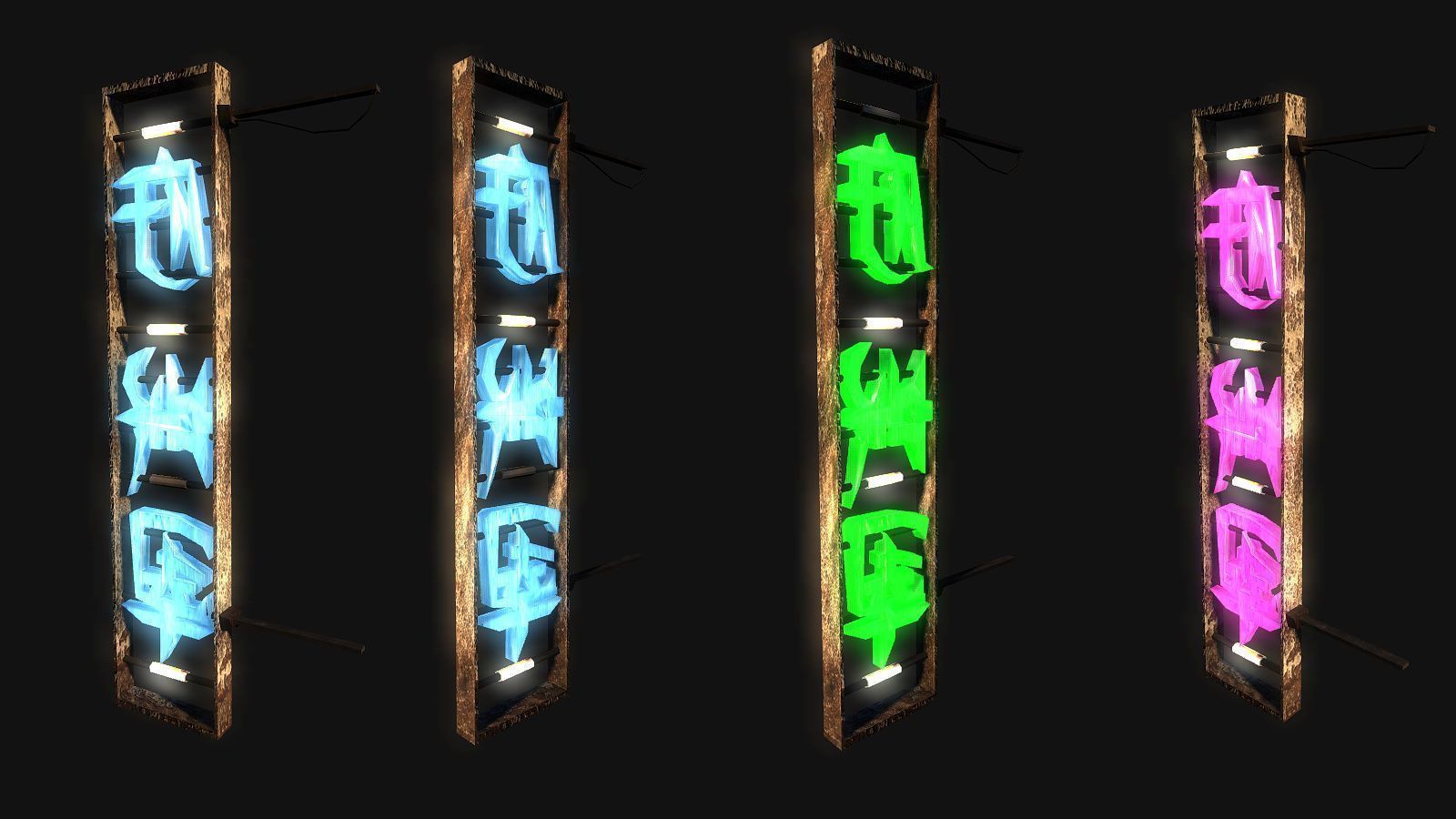 Protogenetic Subculture Lowpoly Gameready Cyberpunk Collection Low-poly 3D model_16