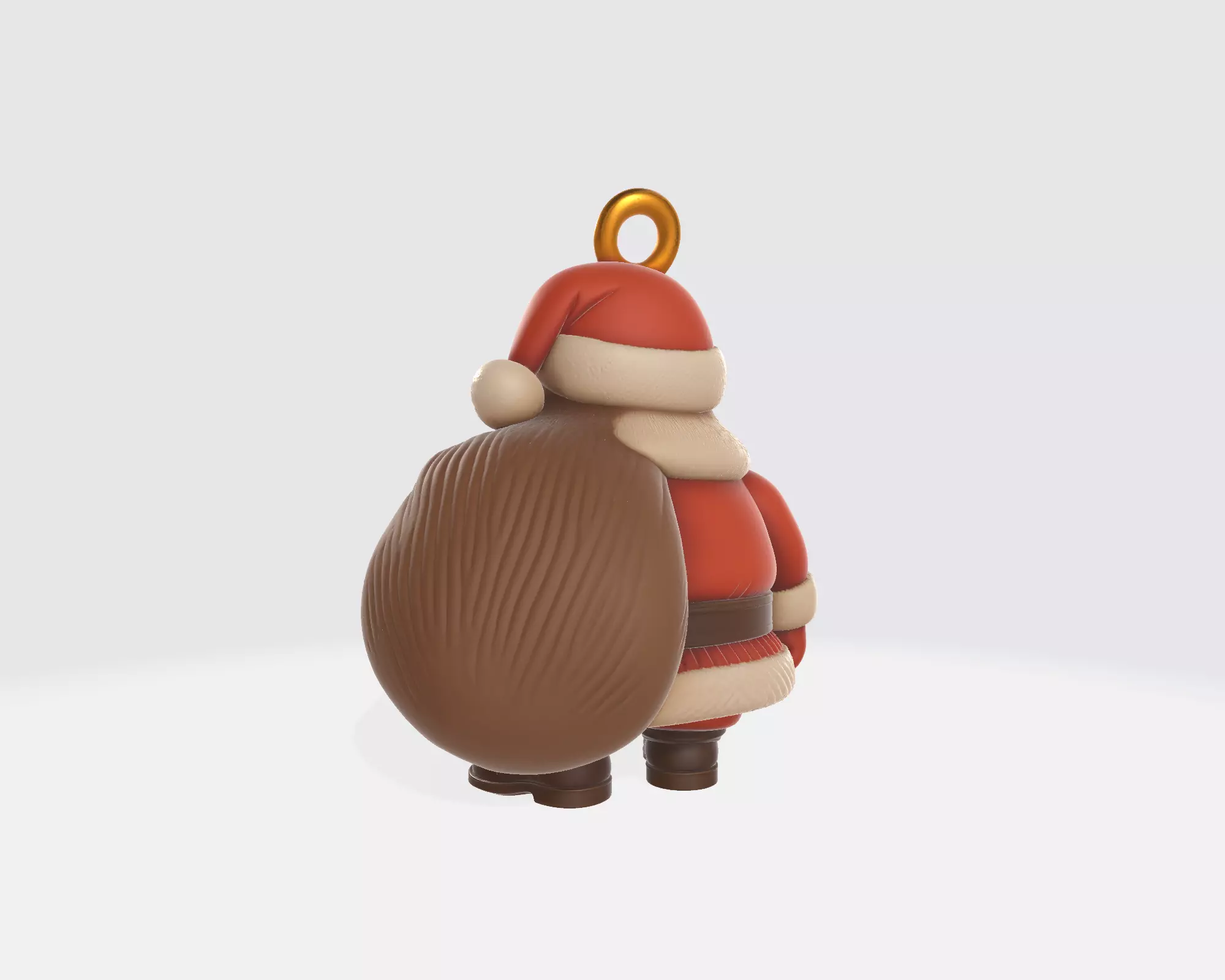 Fierce Santa Claus Pendant Model Angry Santa Necklace Charm 3D print model_6