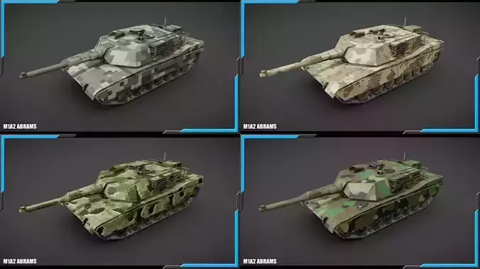 M1A2 Abrams Tank plus 4 Skins