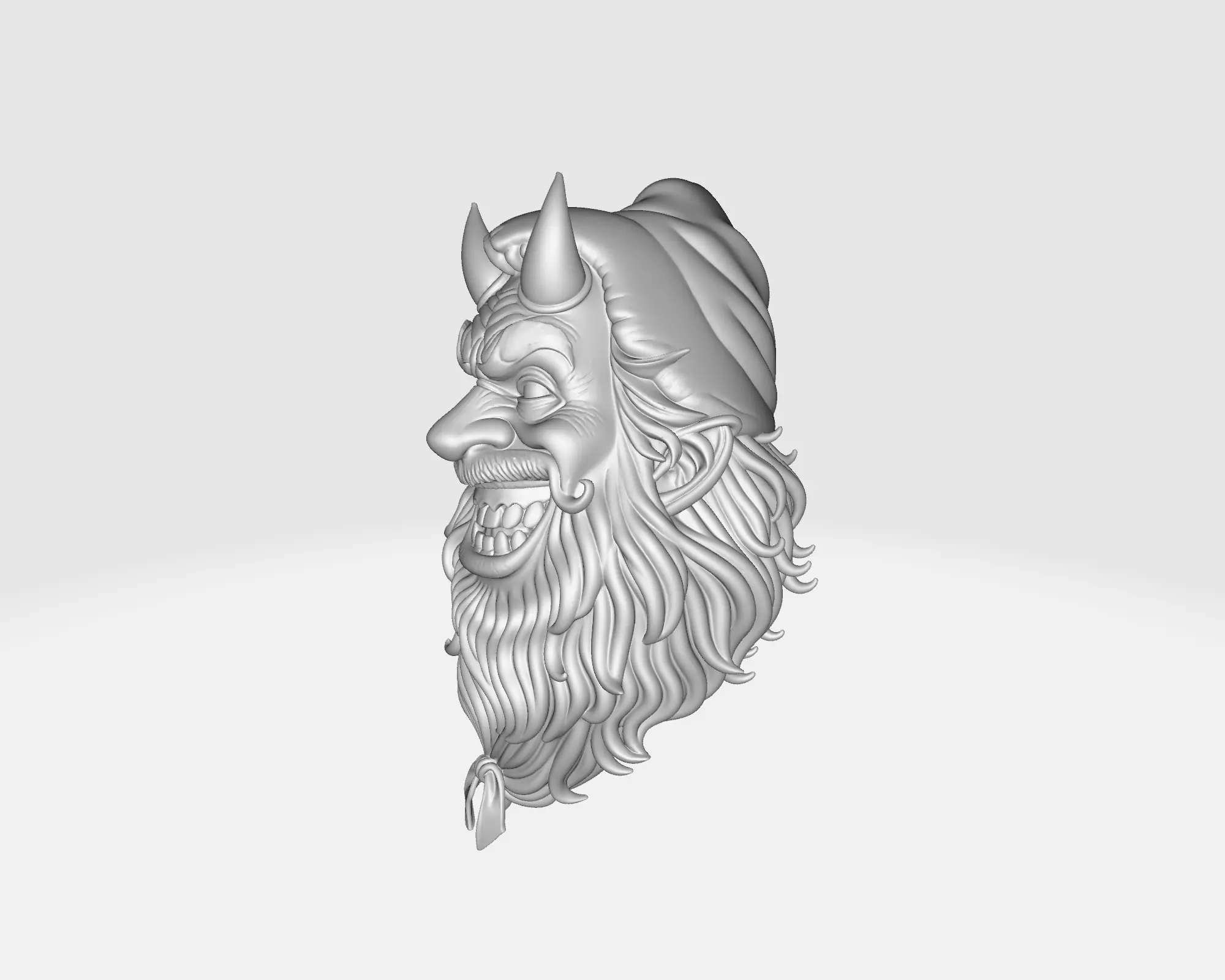 Evil Santa Demon Head Horror Christmas Krampus  3D print model_1
