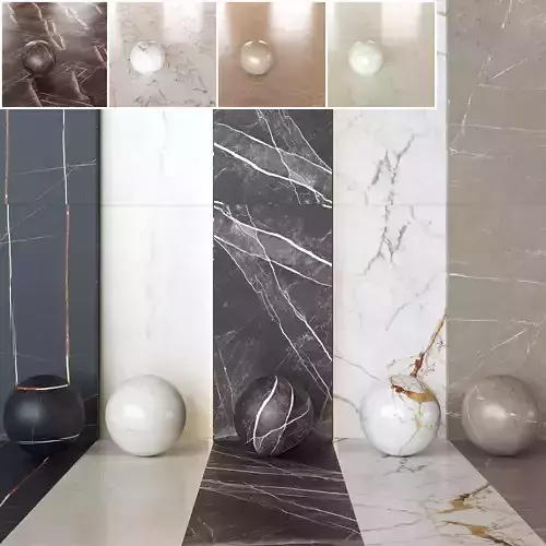 Marazzi Allmarble Vol 3 - Marble Tiles - 5 Colors -Set of 15