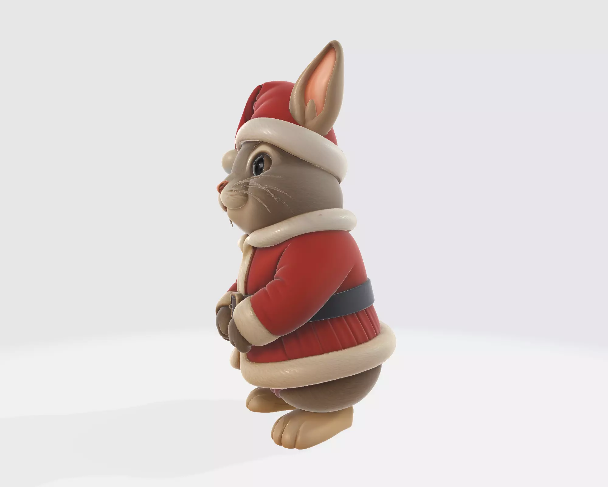 Adorable Christmas Mouse Cute Santa Figurine Festive Holiday 3D print model_5