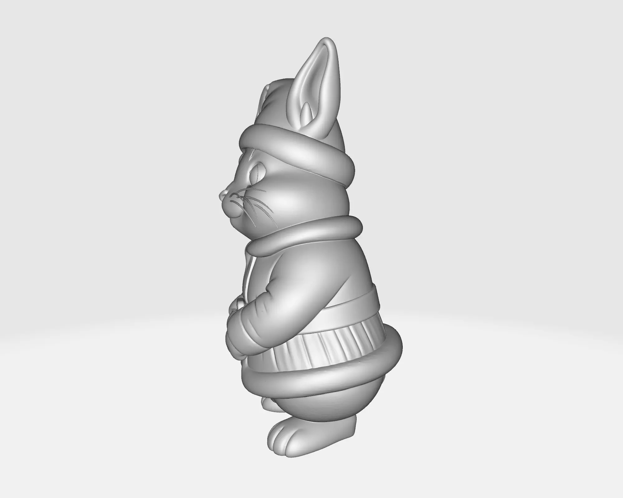 Adorable Christmas Mouse Cute Santa Figurine Festive Holiday 3D print model_3