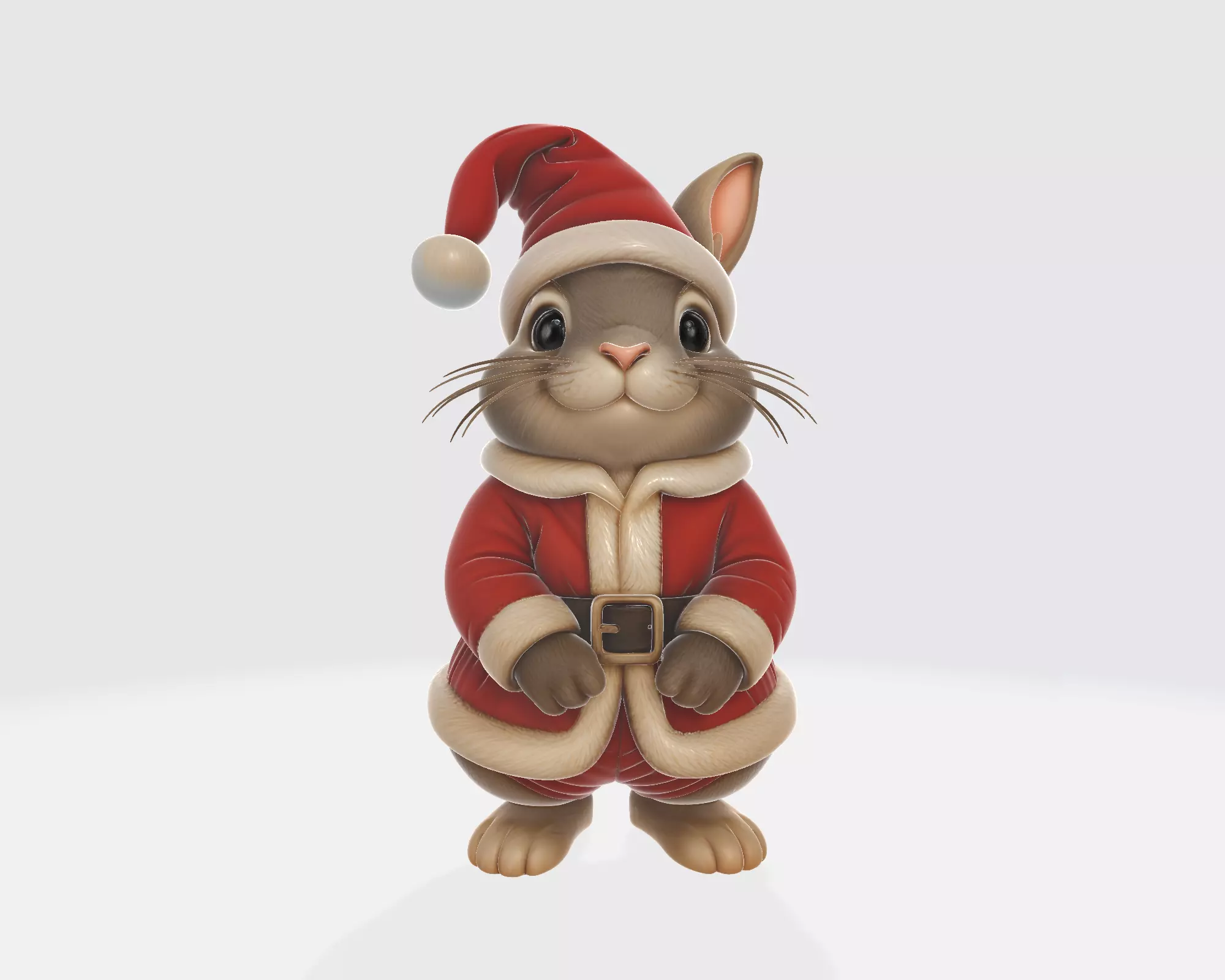 Adorable Christmas Mouse Cute Santa Figurine Festive Holiday 3D print model_4
