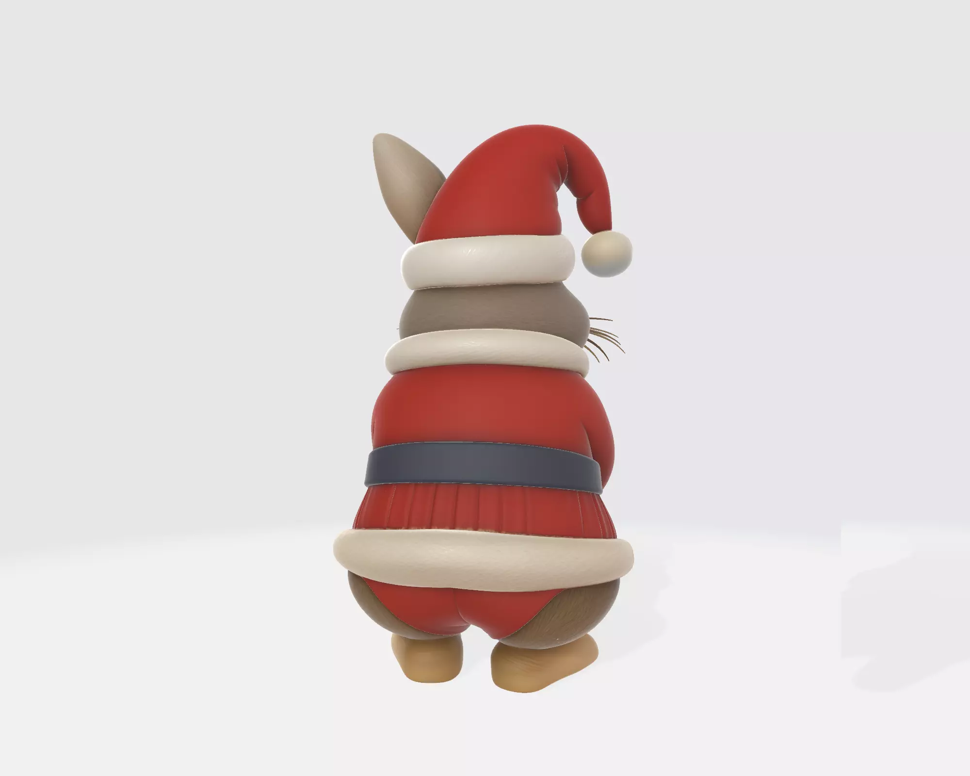 Adorable Christmas Mouse Cute Santa Figurine Festive Holiday 3D print model_6