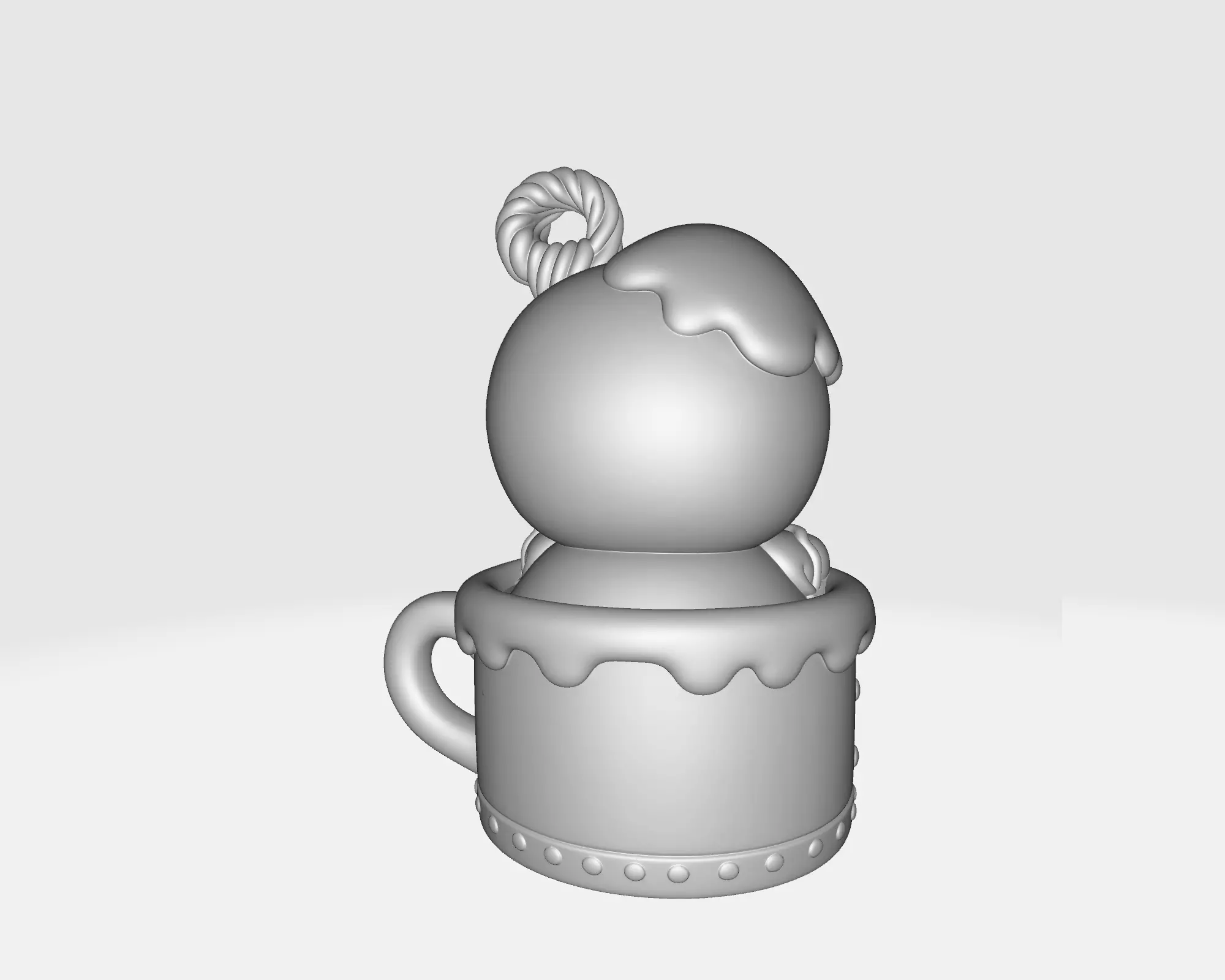 Gingerbread Man in Holiday Mug Cute Christmas Figurine Cookie 3D print model_8