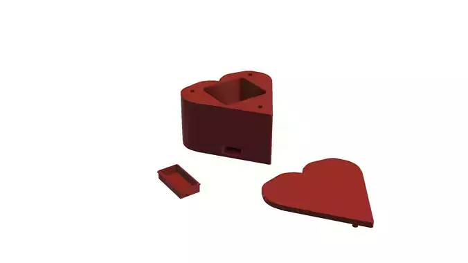3D printable heart box for gifts with a hidden mini drawer