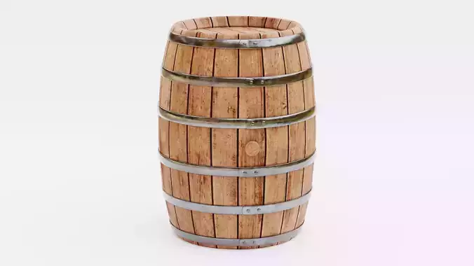 6 Wine Barrels - Oak and Dark Casks with Stands and Spigots  Low-poly 3D model 7