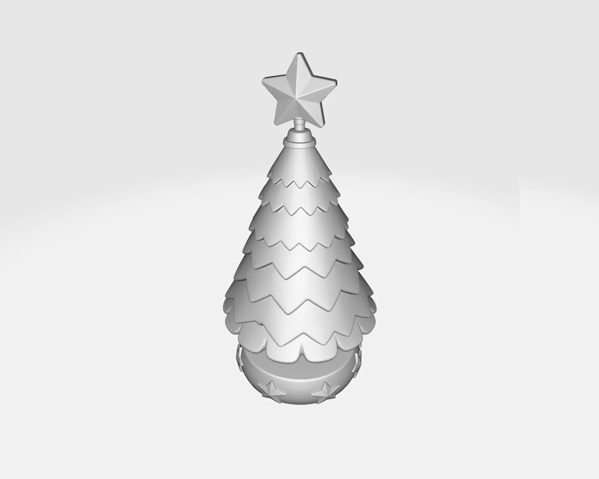 Christmas Tree Ornament with Star Topper Holiday Decoration 3D print model_8