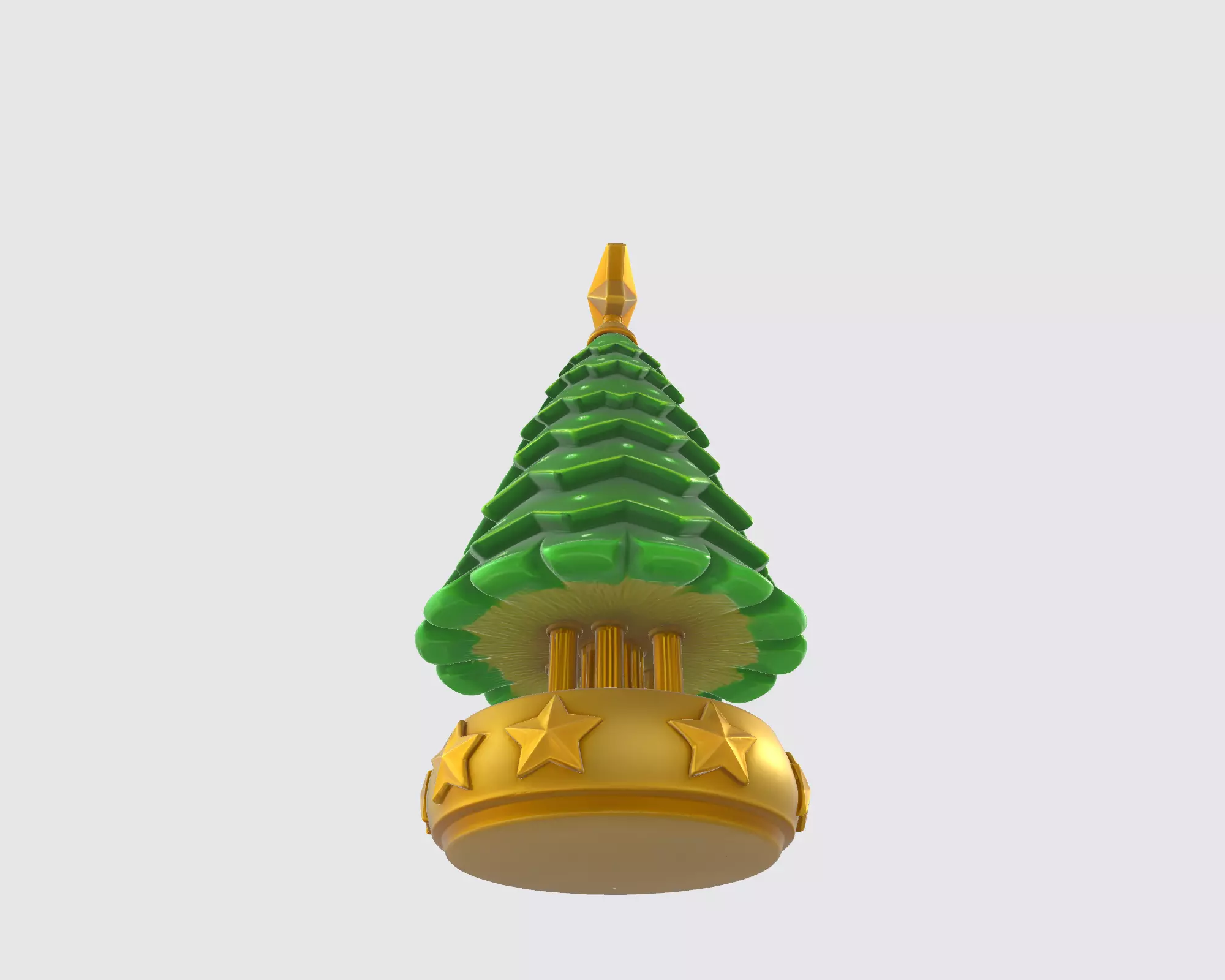 Christmas Tree Ornament with Star Topper Holiday Decoration 3D print model_7