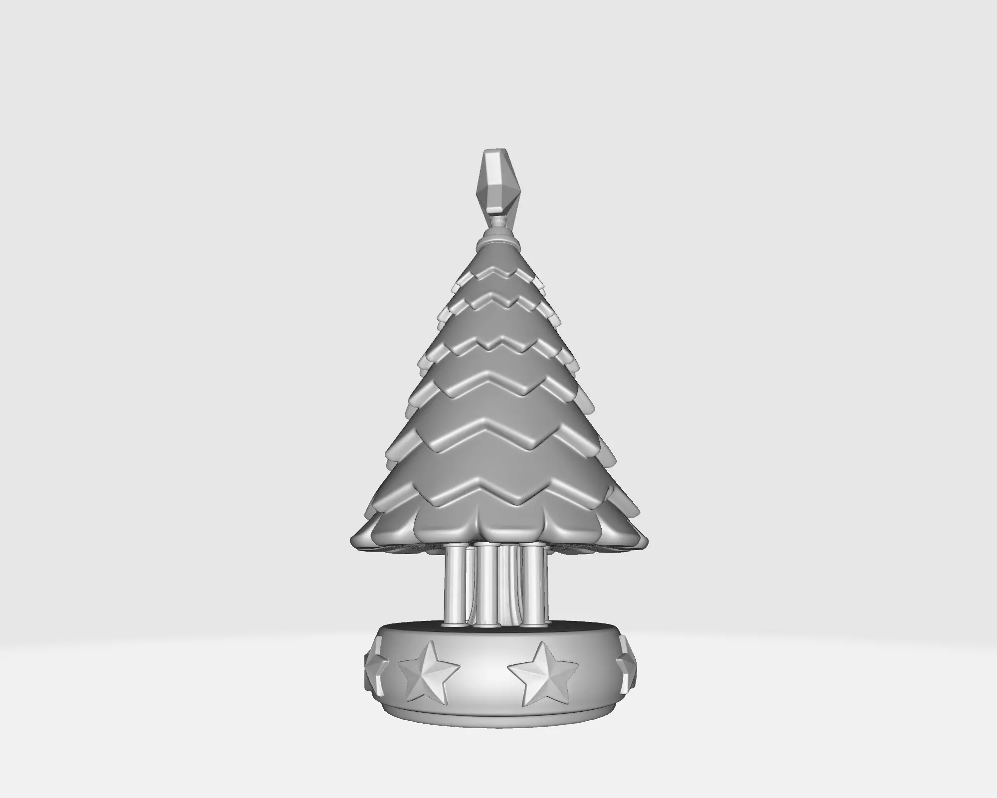 Christmas Tree Ornament with Star Topper Holiday Decoration 3D print model_3
