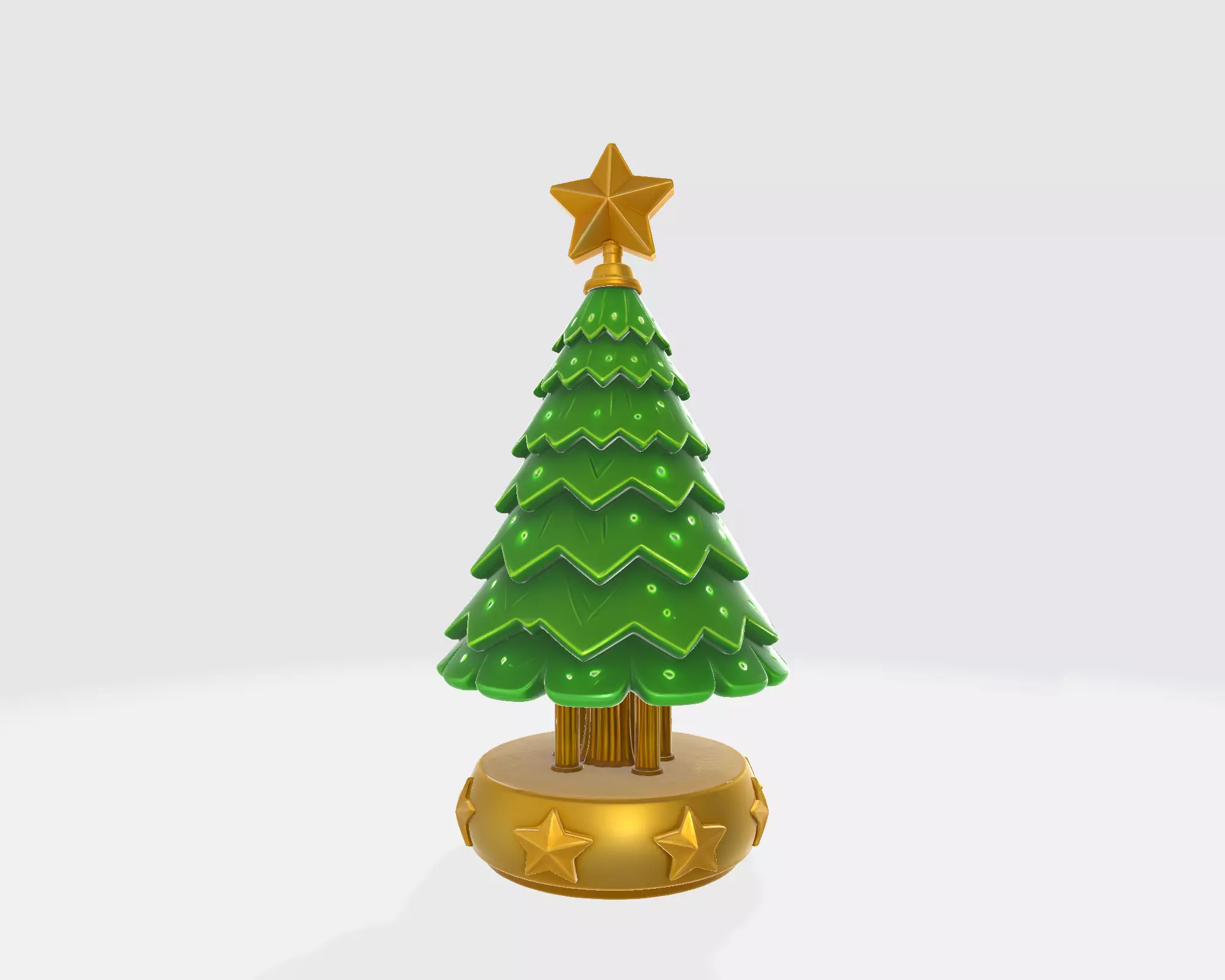 Christmas Tree Ornament with Star Topper Holiday Decoration 3D print model_4