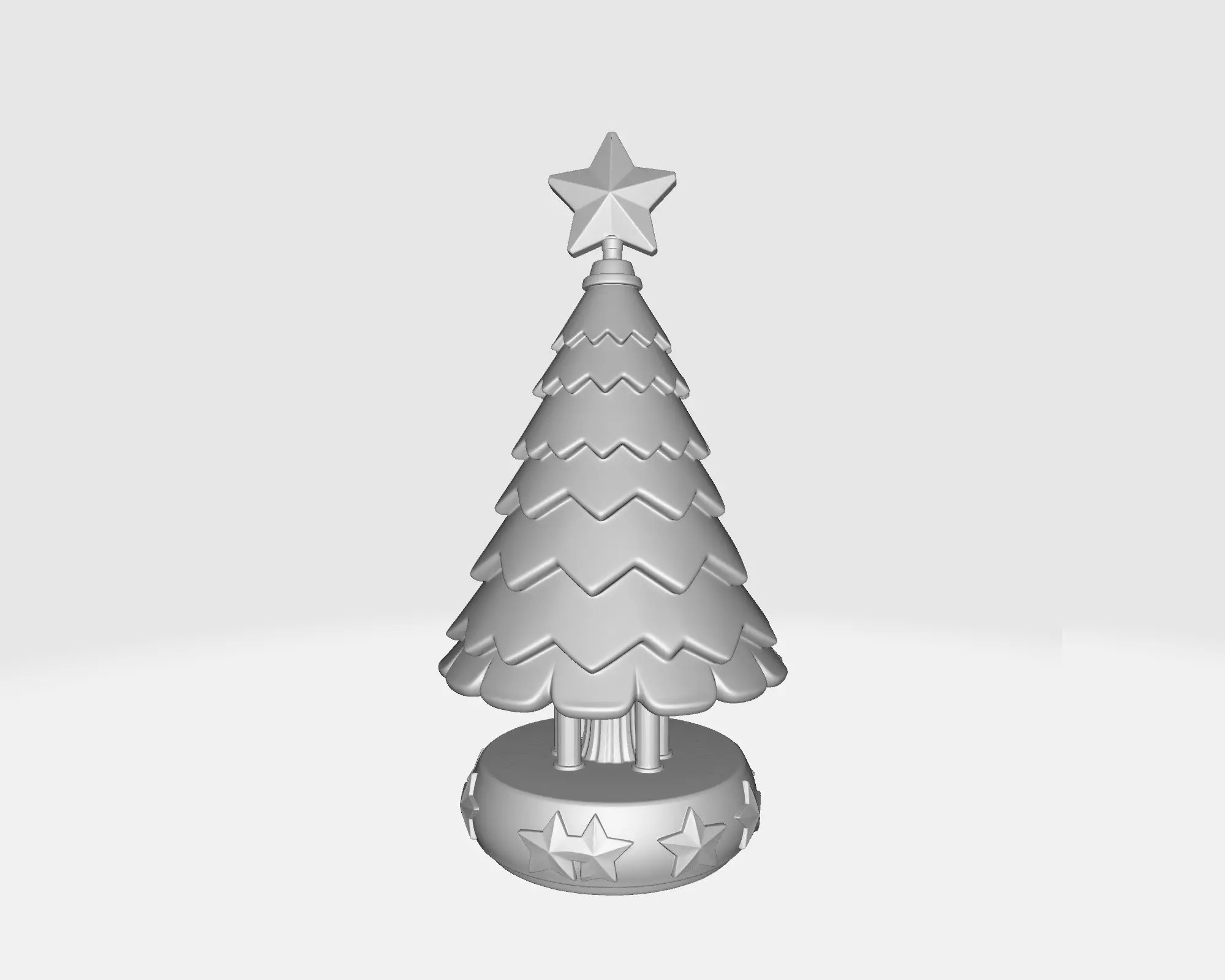 Christmas Tree Ornament with Star Topper Holiday Decoration 3D print model_1