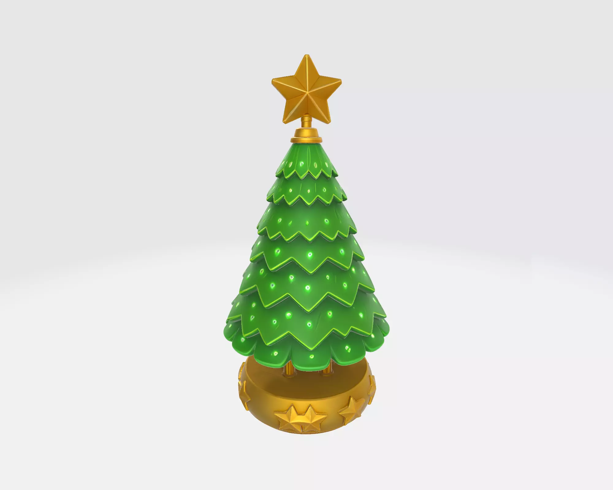 Christmas Tree Ornament with Star Topper Holiday Decoration 3D print model_6