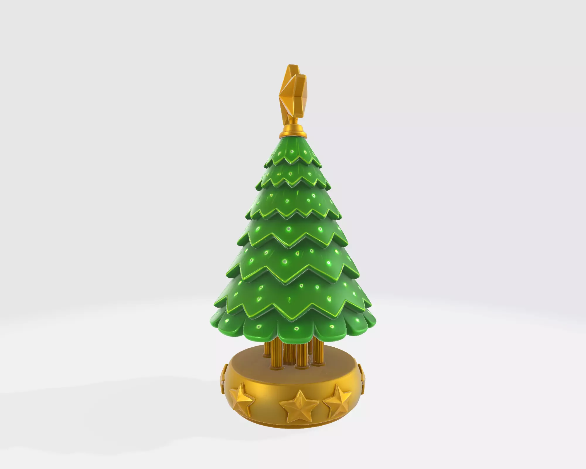 Christmas Tree Ornament with Star Topper Holiday Decoration 3D print model_5