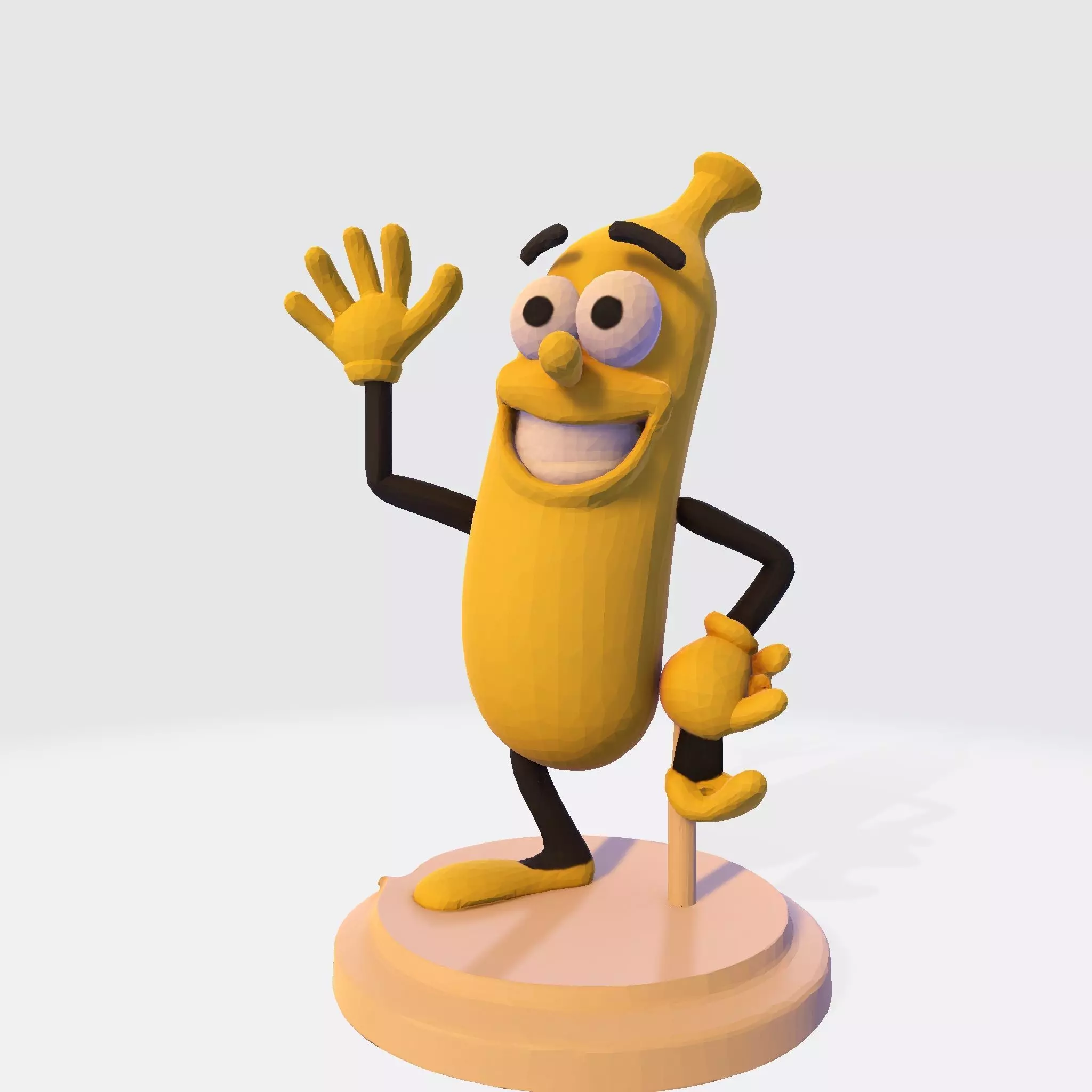 Banana Buddy  LowPoly 3d model 3D print model_16