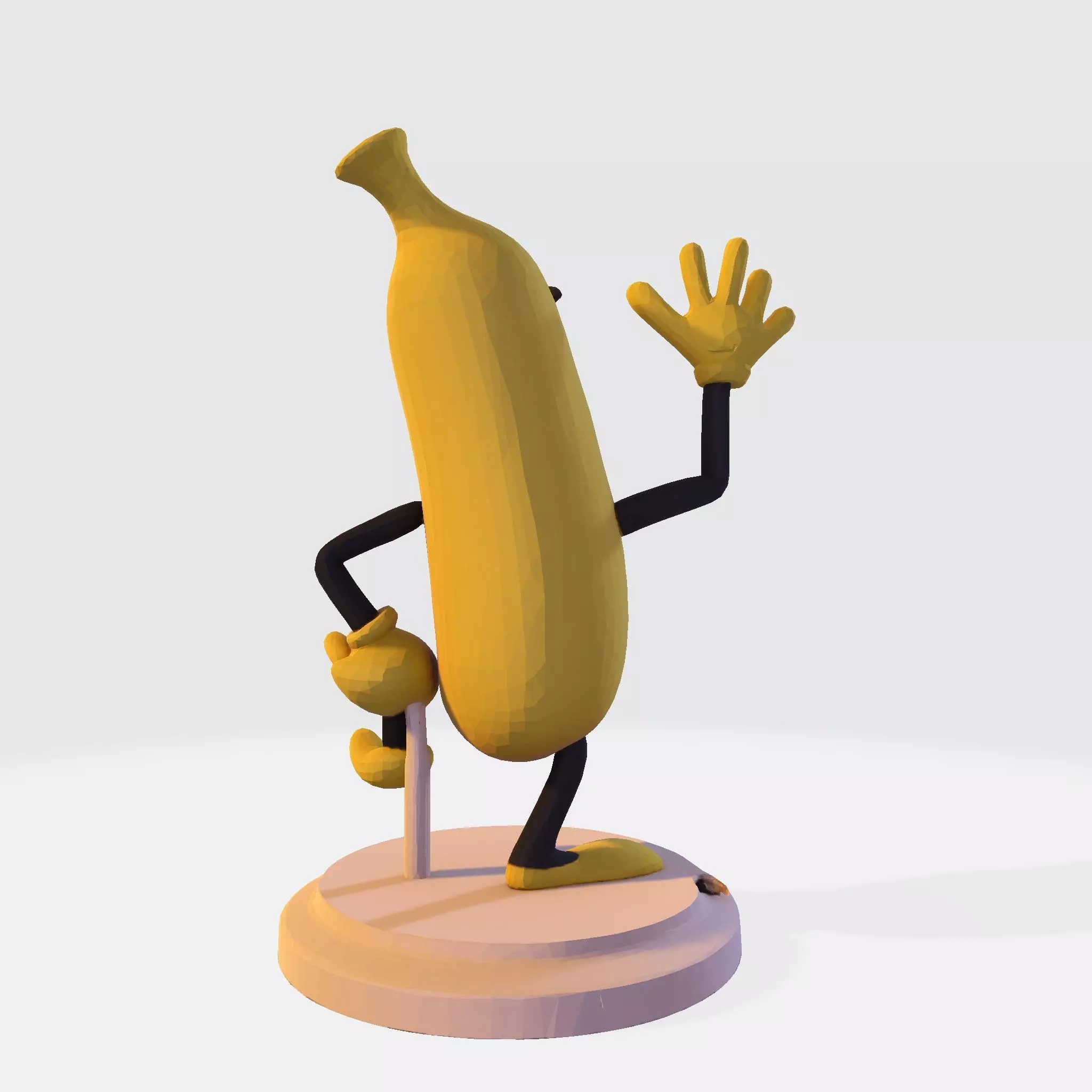 Banana Buddy  LowPoly 3d model 3D print model_1