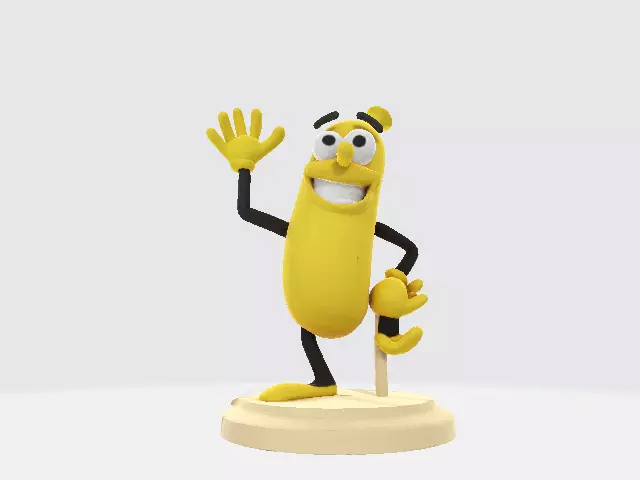 Banana Buddy  LowPoly 3d model 3D print model_3