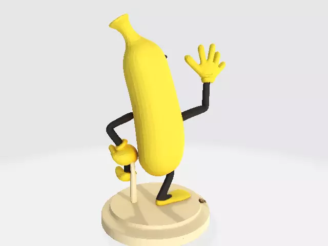 Banana Buddy  LowPoly 3d model 3D print model_11