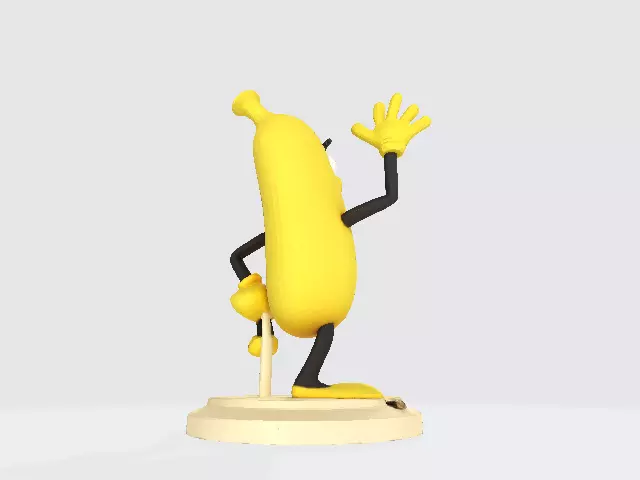 Banana Buddy  LowPoly 3d model 3D print model_23