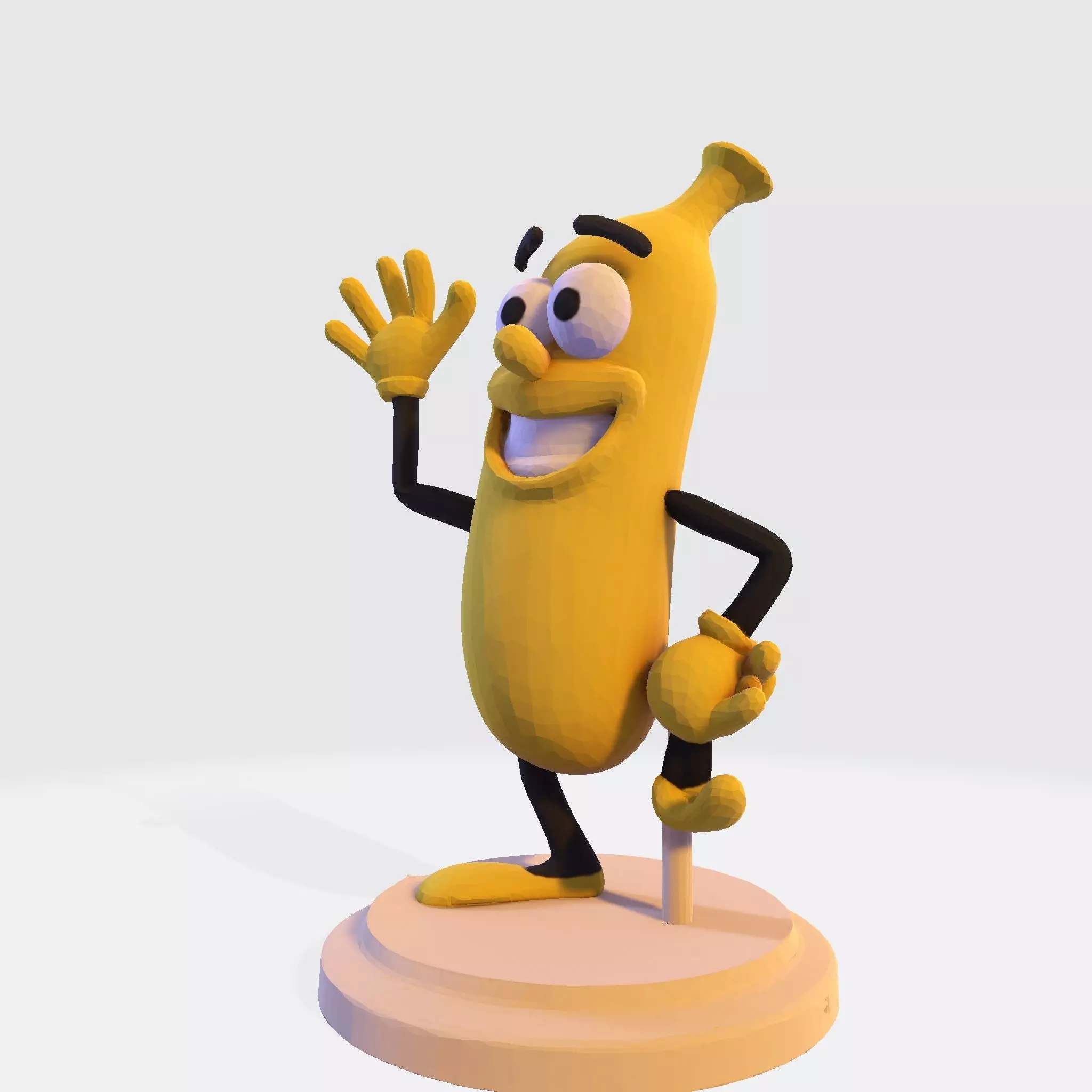 Banana Buddy  LowPoly 3d model 3D print model_18