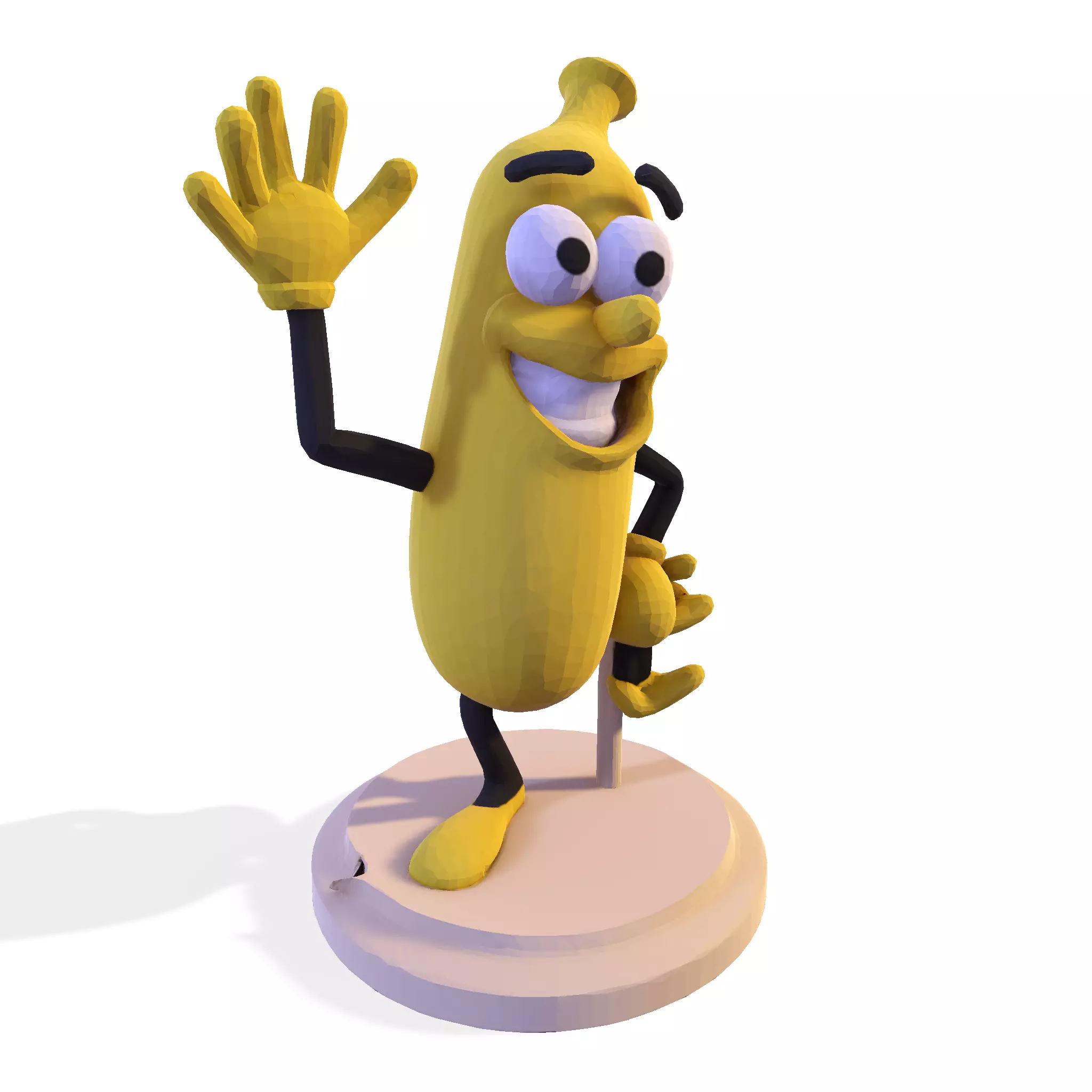 Banana Buddy  LowPoly 3d model 3D print model_0